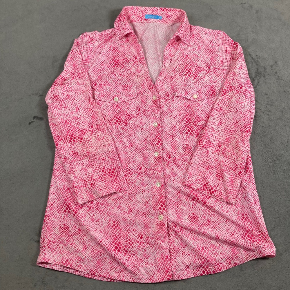 J.McLaughlin Pink Snakeskin Button Down Shirt Womens XS